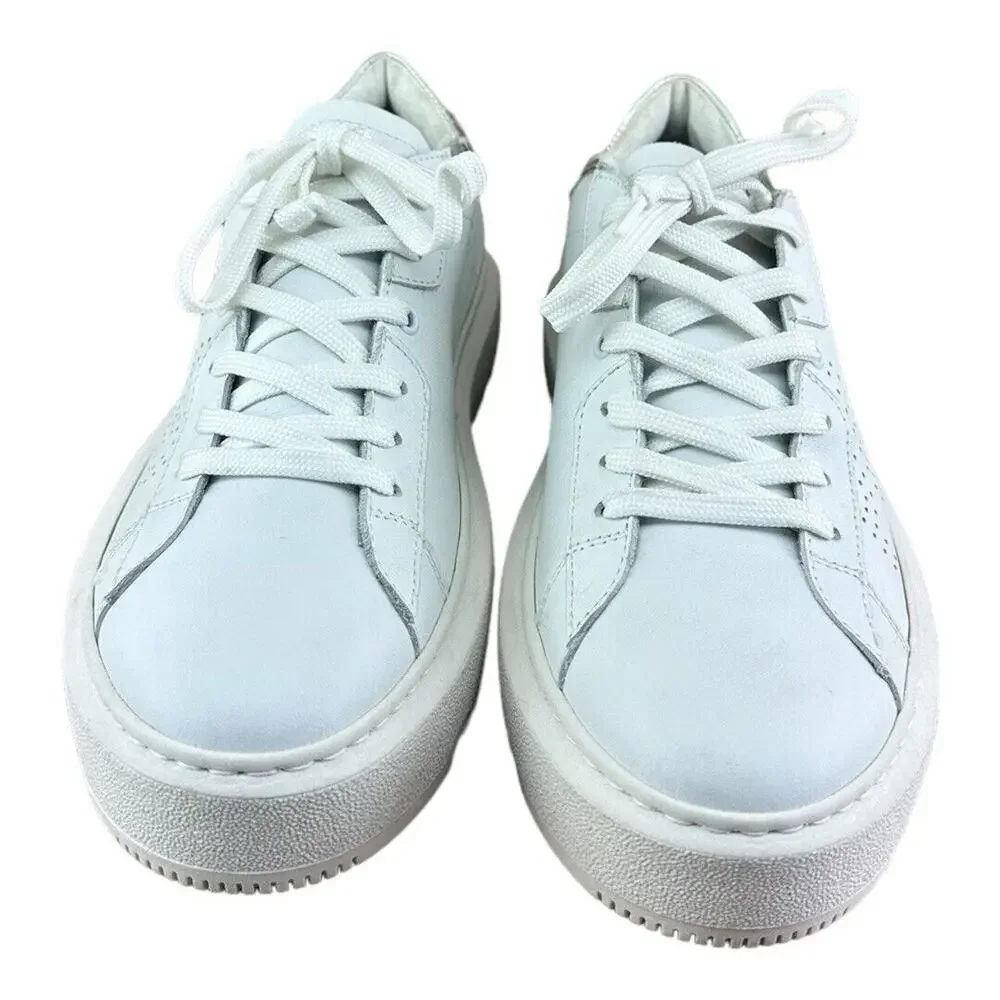 P448 Aerial Low Top Leather Sneakers Shoe White Size Wo’s 10.5-11|Men 8.5 41 - Picture 3 of 7